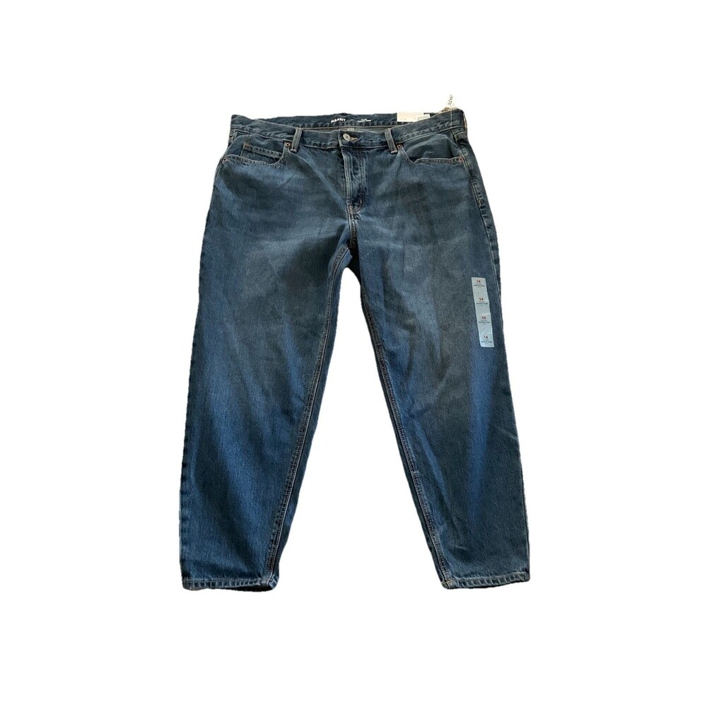 Old Navy Jeans Women’s Mid Rise Slouchy Taper Ankle  Size 14 Blue
